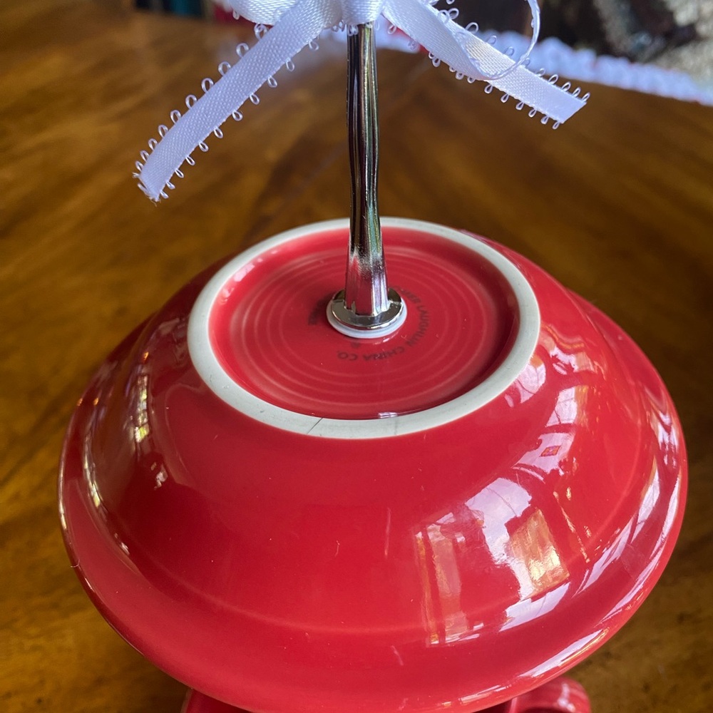Fiestaware Teacup Red Bird Feeder - Picture 10 of 12